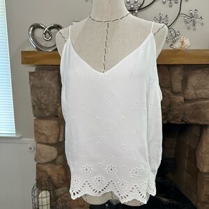 Express white lined eyelet camisole/tank top